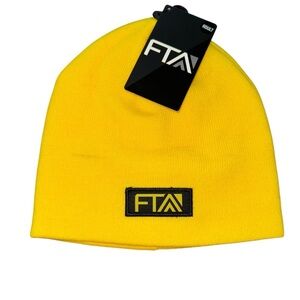 FXR GEAR FTA Full Throttle Beanie Cap Classic Skull Fit Knit Hat in Yellow